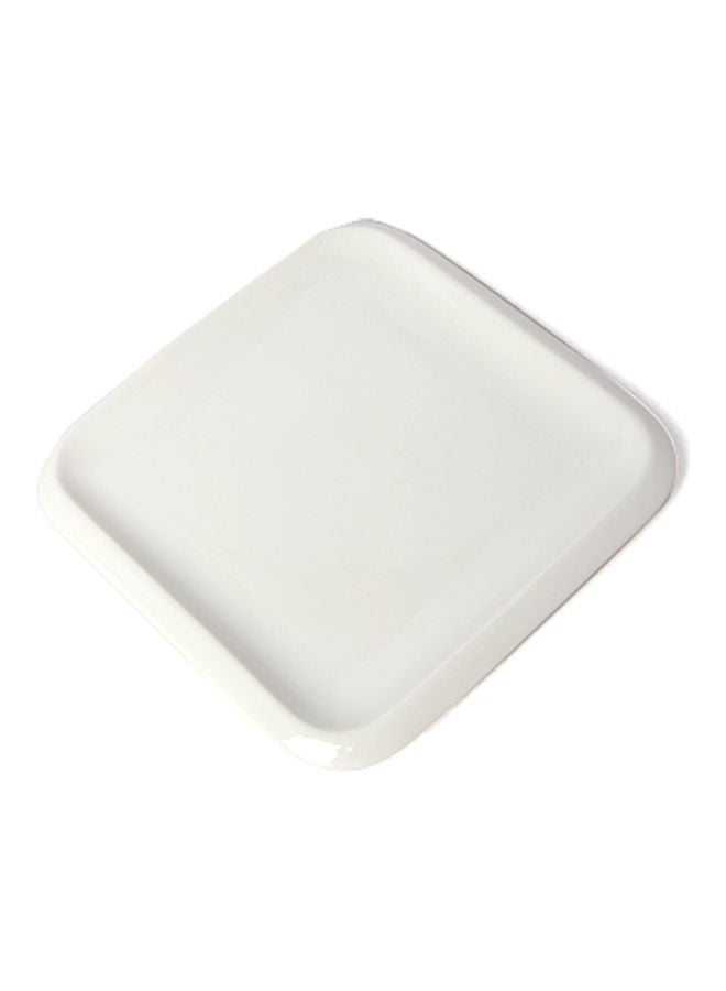 Squalo Porcelain Square Serving Plate White 20x20x2cm - Image 1