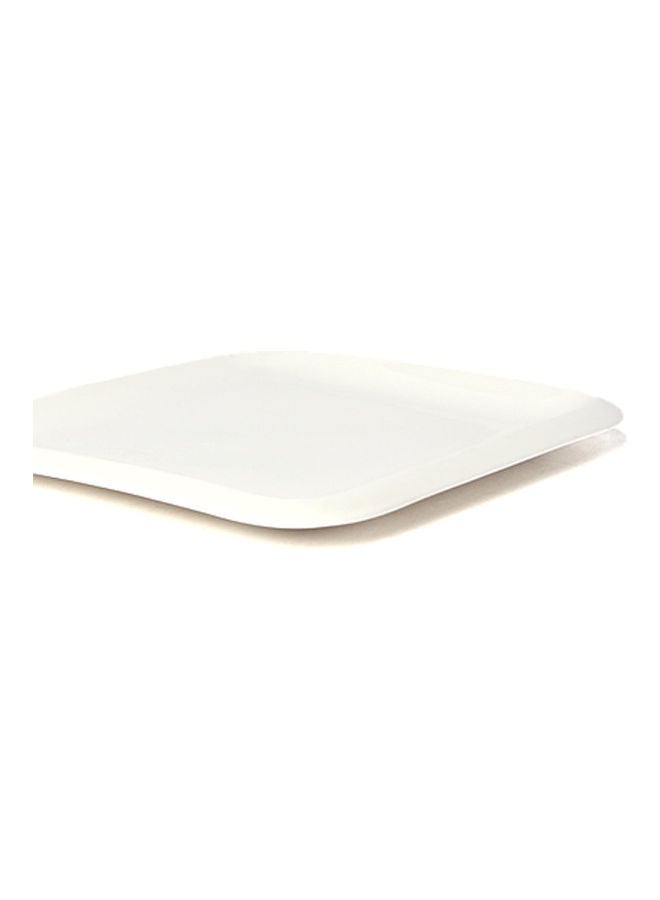 Squalo Porcelain Square Serving Plate White 20x20x2cm - Image 3