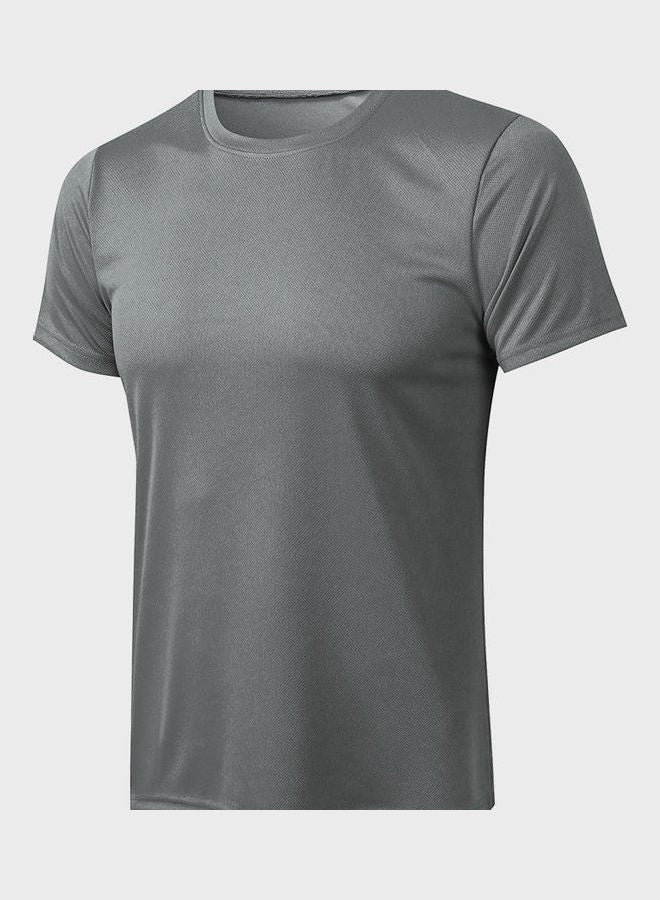 Short Sleeve Tee Top Grey  - Image 4