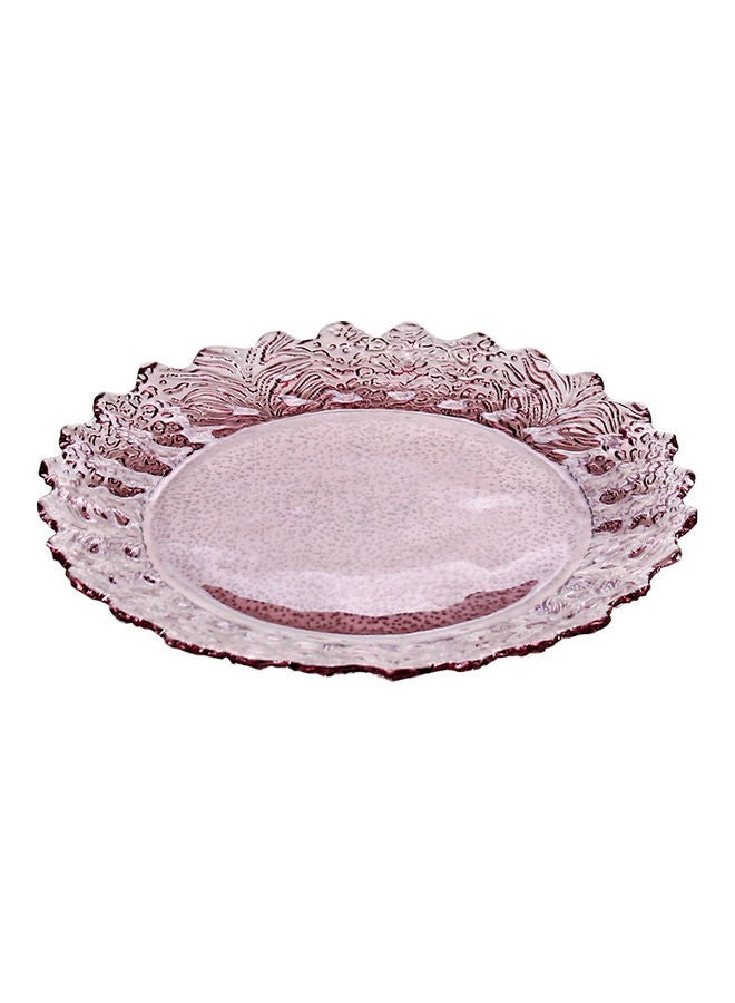 شور طبق تقديم زجاجي أحمر 21x14x1.7سم - Image 1