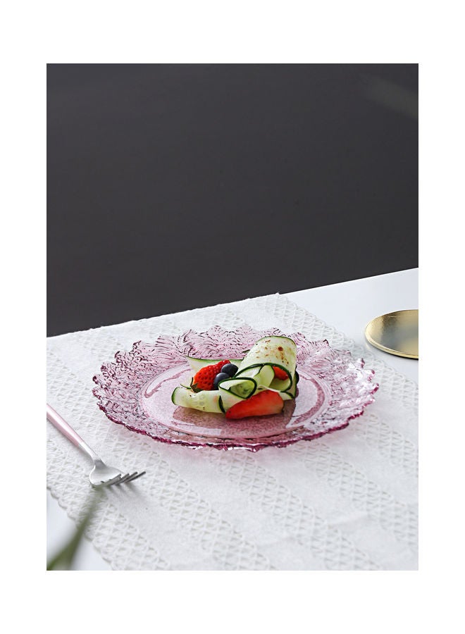 شور طبق تقديم زجاجي أحمر 21x14x1.7سم - Image 2