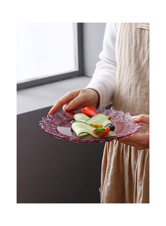 شور طبق تقديم زجاجي أحمر 21x14x1.7سم - Image 3