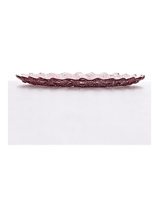 شور طبق تقديم زجاجي أحمر 21x14x1.7سم - Image 5