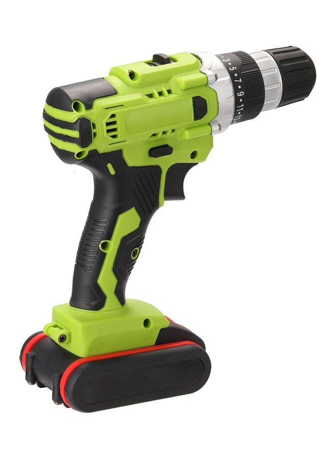 Electric Impact Cordless Drill With Battery And Charging Adapter Green/Black/Red - Image 2