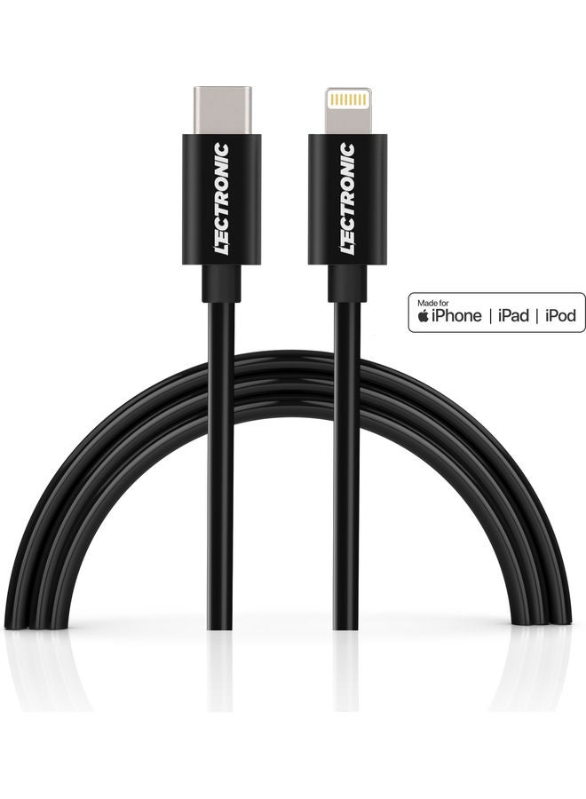 LeCtronic Premium TPE Charging/Sync. Type C-To Lightning iPhone Cable Black  - Image 1