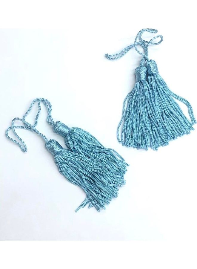 12-Piece Craft Nylon Tassel Thread Light Blue  - Image 2