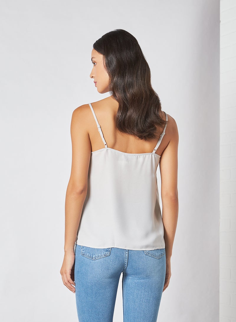 trendyol - Lace Detail Blouse Gray - Image 1