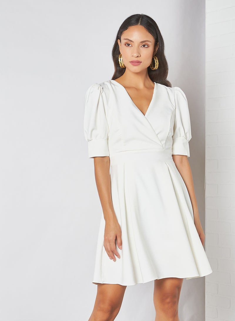 trendyol Puff Sleeve Dress Ecru  - Image 1
