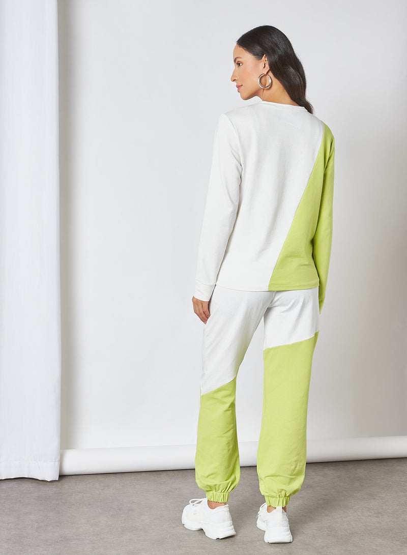 trendyol 2-Piece Colourblocked Pattern Tracksuit Multi Color  - Image 2