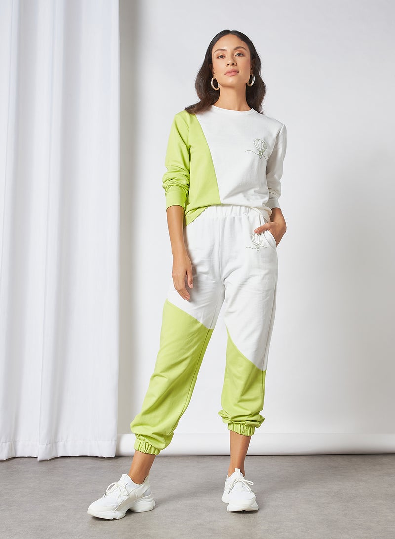 trendyol 2-Piece Colourblocked Pattern Tracksuit Multi Color  - Image 3