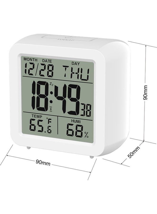 Digital Alarm Clock White 9x9x5cm - Image 3