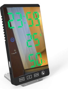 Smart Mirror LED Clock Black 5.96x2.47x3.35inch