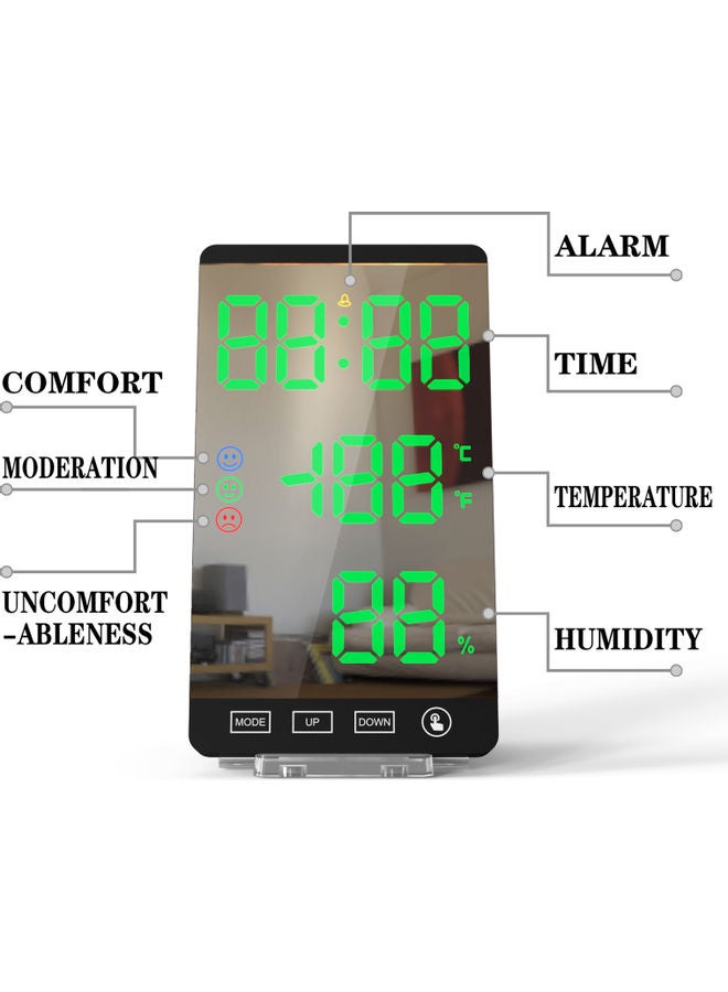 Generic - Smart Mirror LED Clock Black 5.96x2.47x3.35inch - Image 1