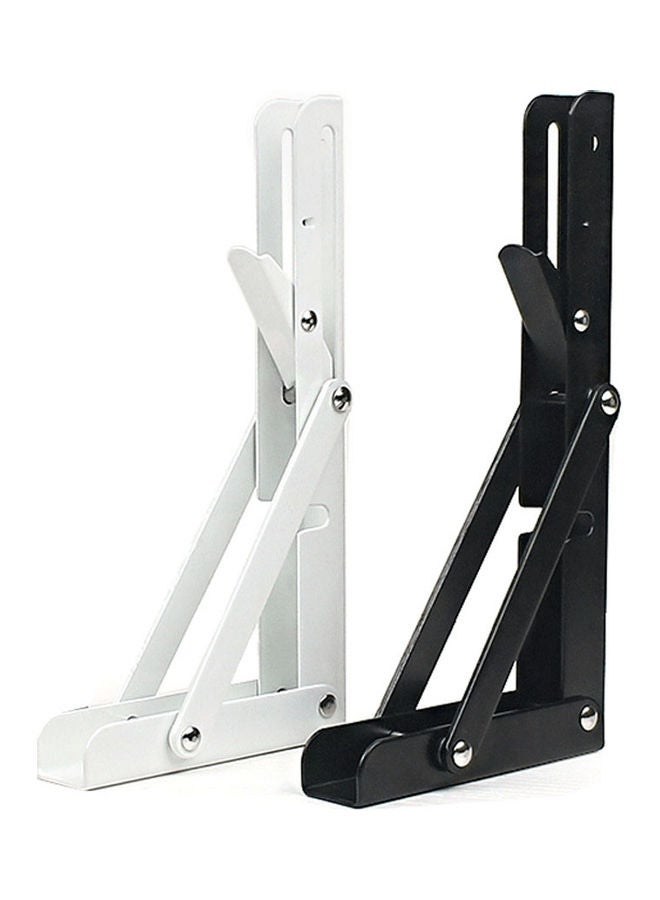 Generic - Pair Of Triangles Folding Bearing Shelf Bracket Wall Mounted Black - Image 1