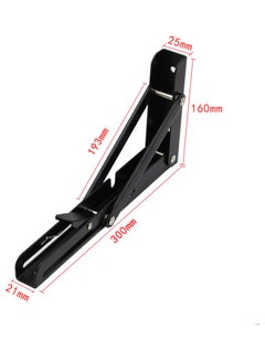 Generic Pair Of Triangles Folding Bearing Shelf Bracket Wall Mounted Black  - Image 4