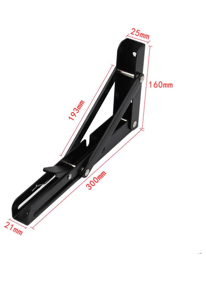 Generic - Pair Of Triangles Folding Bearing Shelf Bracket Wall Mounted Black - Image 1