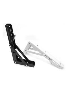Generic Pair Of Triangles Folding Bearing Shelf Bracket Wall Mounted Black  - Image 5