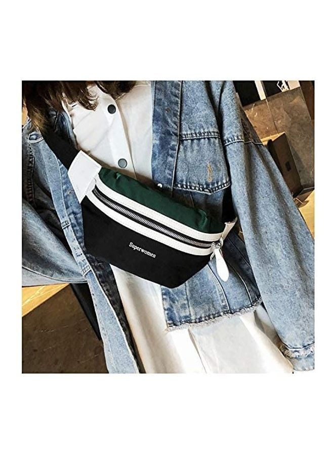 Zipper Waist Bag Black/Green  - Image 5