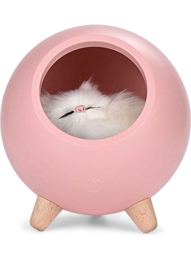 مصباح ليلي صغير بتصميم بيت للحيوانات الأليفة وردي - Image 1