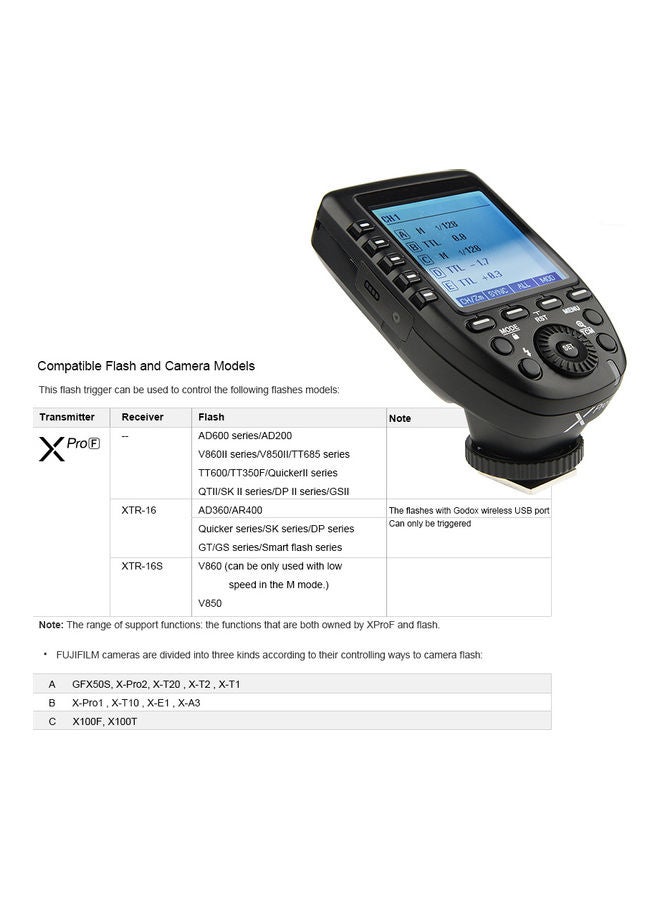 Godox X Pro-F TTL Wireless Flash Trigger Black  - Image 3