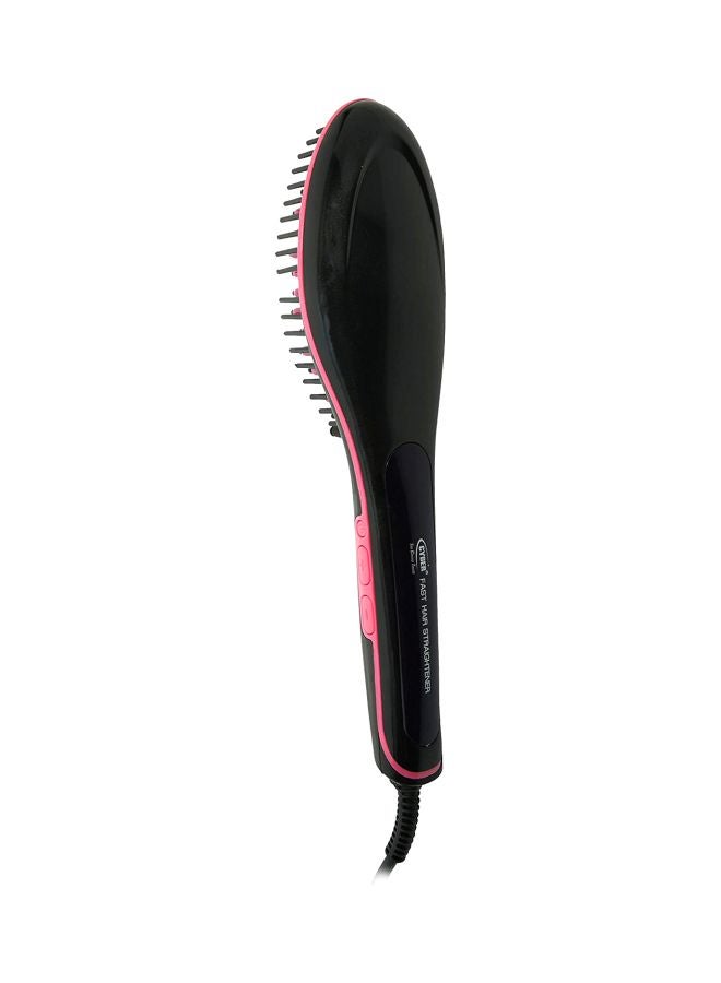 Cyber Ceramic Hair Straightening Brush Cyhs-87 Black/Pink - Image 2