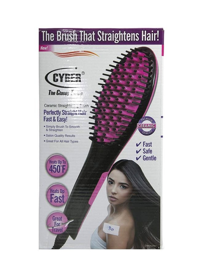 Cyber Ceramic Hair Straightening Brush Cyhs-87 Black/Pink - Image 4