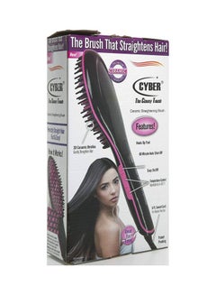 Cyber Ceramic Hair Straightening Brush Cyhs-87 Black/Pink  - Image 5