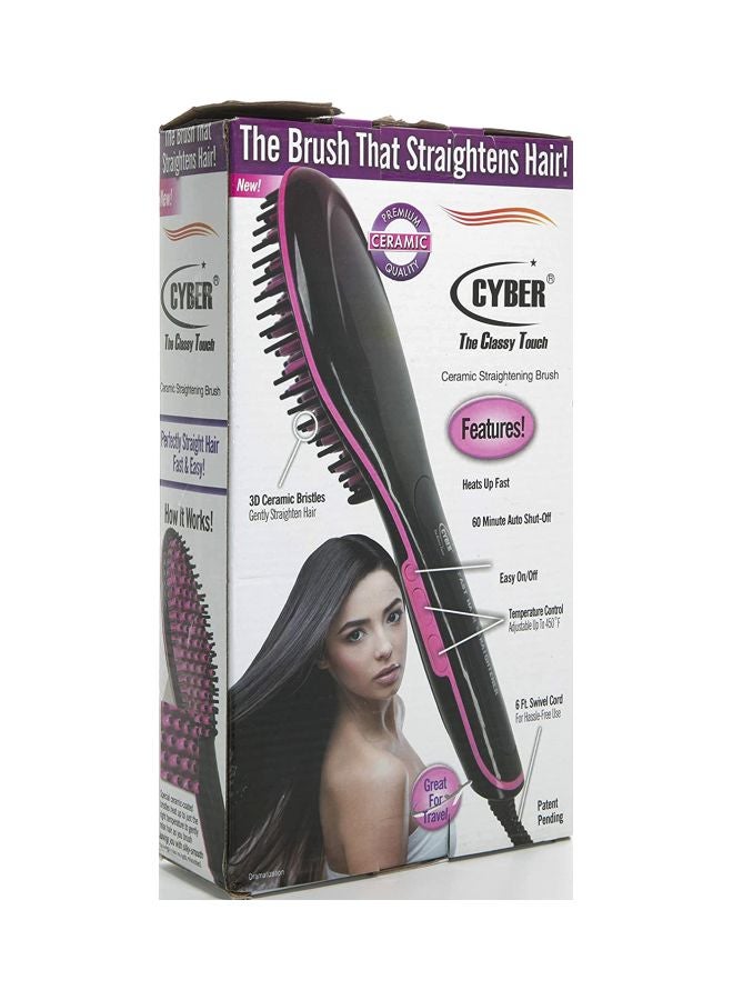 Cyber Ceramic Hair Straightening Brush Cyhs-87 Black/Pink - Image 5