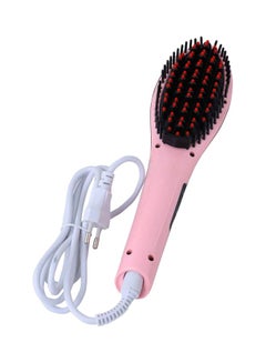 Cyber Hair Straightener Brush Jl-906 Pink/Black/White  - Image 1