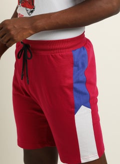 ABOF Contrast Stripe Detail Elastic Waistband Drawstring Shorts Pink/Blue/White  - Image 3