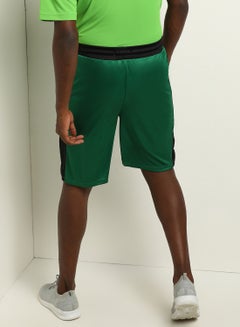 ABOF Printed Elastic Waistband Drawstring Mid-Rise Shorts Forest Green  - Image 2