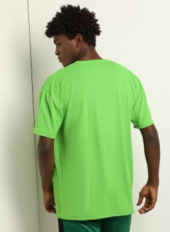 ABOF Crazy Printed Regular Fit Crew Neck T-Shirt Light Lime Green  - Image 2