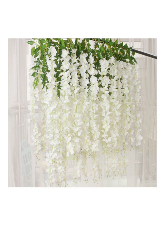 XiuWoo 12-Piece Artificial Hanging Flower Set White/Green