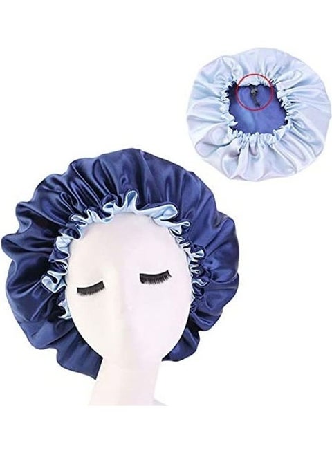 Extra Large Double Layered Satin Bonnet Cap Multicolour 3.94inch