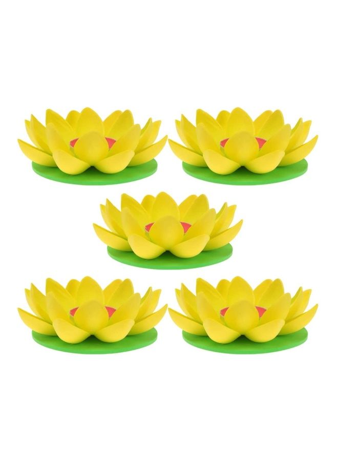 XiuWoo 5 Piece Lotus Water Floating Light Yellow/Green  - Image 1