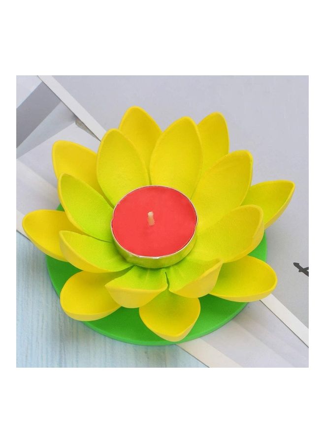 XiuWoo 5 Piece Lotus Water Floating Light Yellow/Green  - Image 3