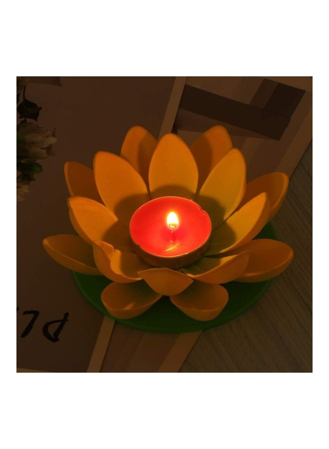 XiuWoo 5 Piece Lotus Water Floating Light Yellow/Green  - Image 4