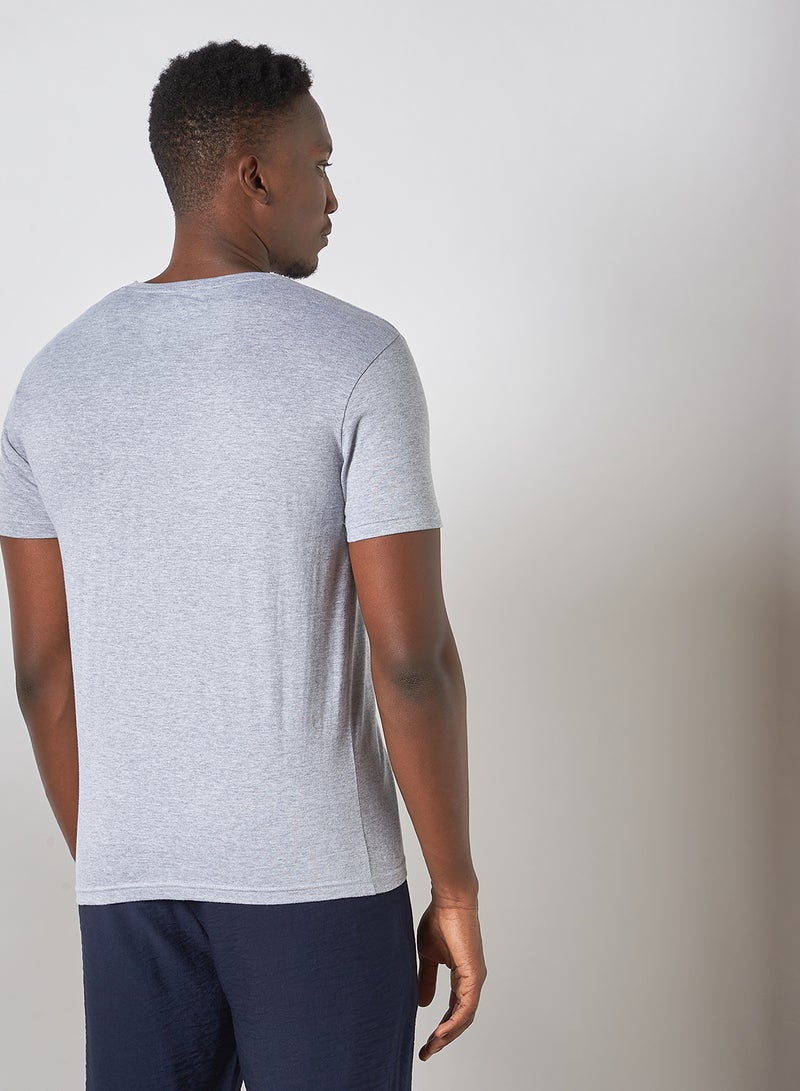 ABOF Stylish Crew Neck T-Shirt Light Grey - Image 2