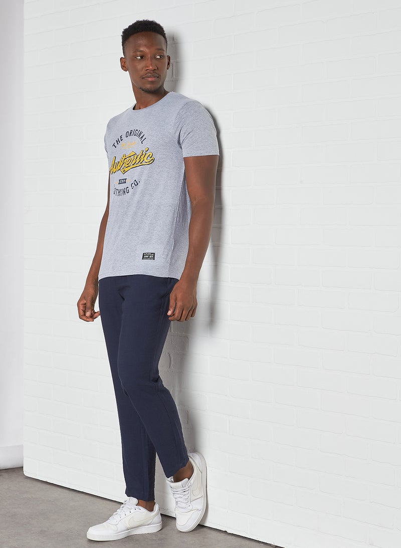 ABOF Stylish Crew Neck T-Shirt Light Grey - Image 3