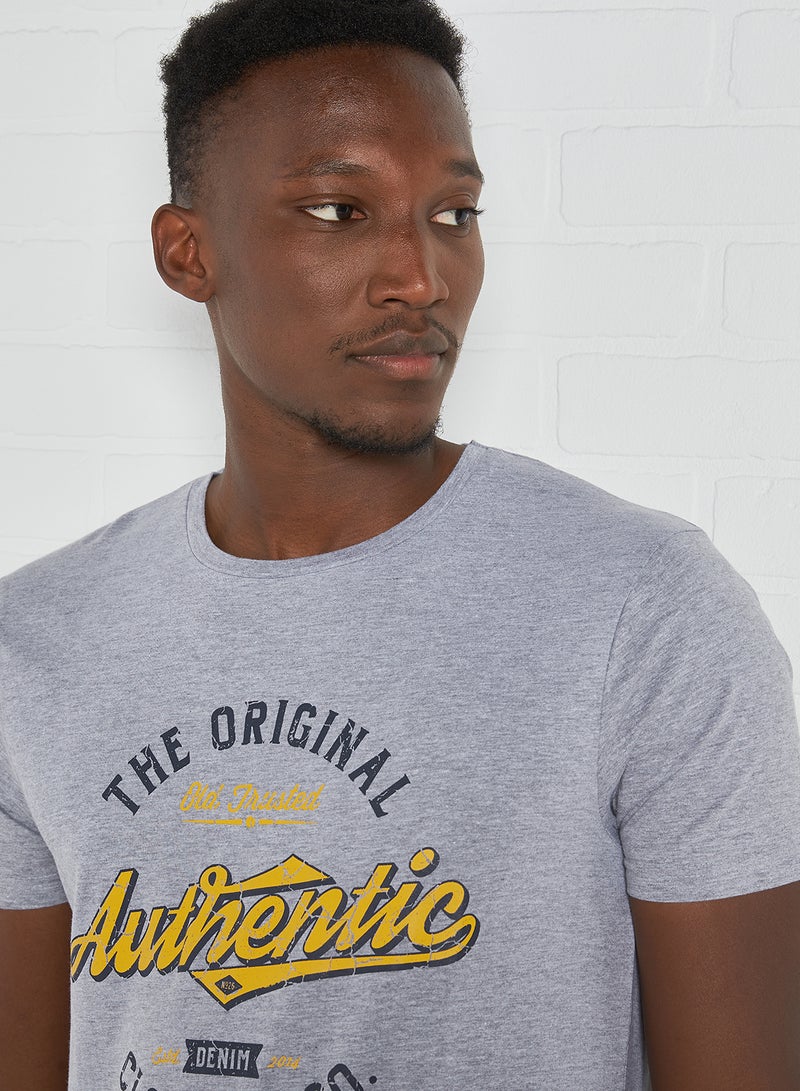 ABOF Stylish Crew Neck T-Shirt Light Grey - Image 4