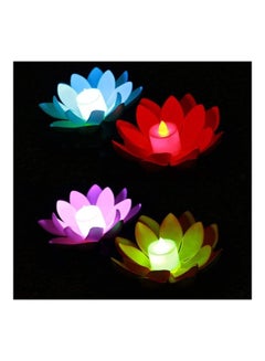 XiuWoo 7 Piece LED Floating Lotus Lantern Candle Lights Multicolour 5 x 10.5cm  - Image 4