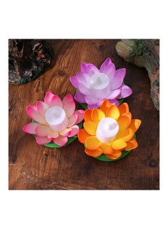 XiuWoo 7 Piece LED Floating Lotus Lantern Candle Lights Multicolour 5 x 10.5cm  - Image 5