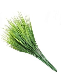 XiuWoo 6 Piece Artificial Plastic Wheat Grass Faux Shrubs Simulation Plants Indoor and Outdoor Green 14.37 x 6.50 x 0.79inch  - Image 5