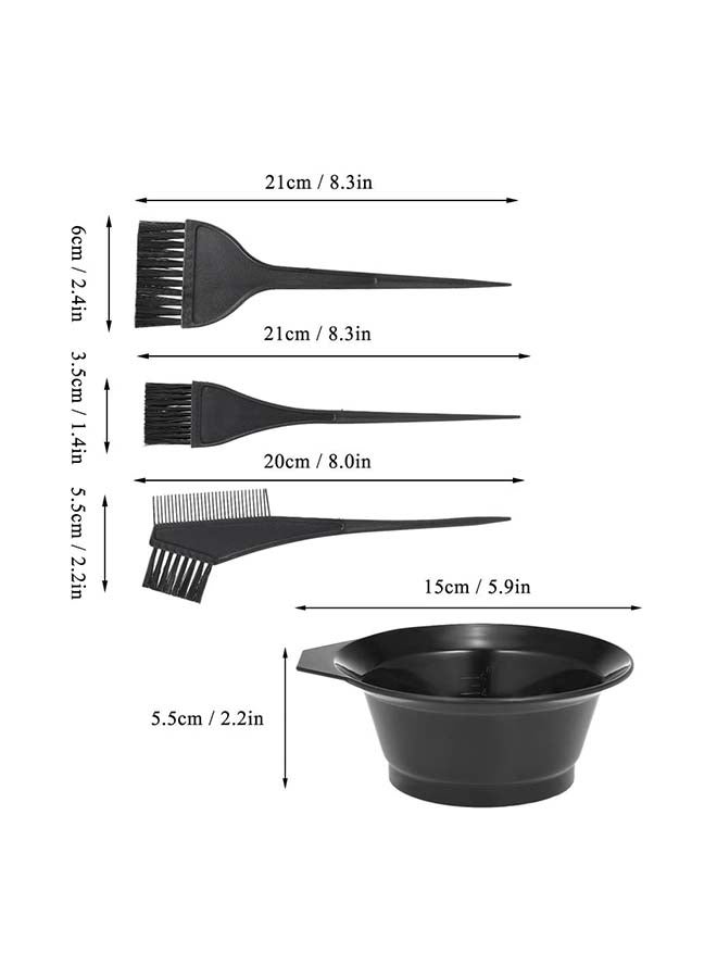 Toshionics Coloring Dye Bowl With High Quality Headed Brushes Set Black - Image 2