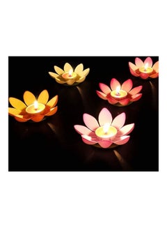 5 Piece Water Floating Candle Lanterns Multicolour