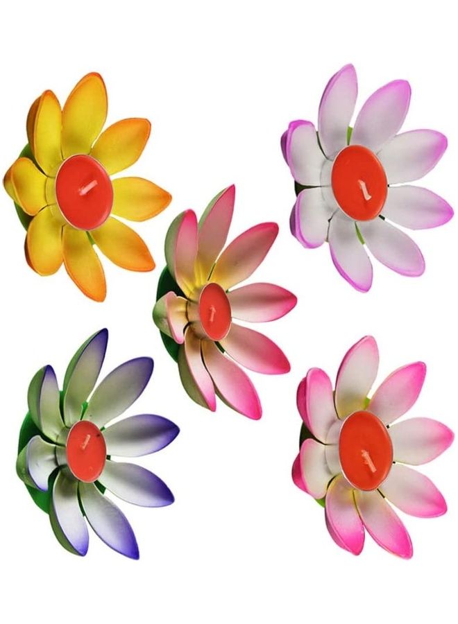 XiuWoo - 5 Piece Water Floating Candle Lanterns Multicolour - Image 1