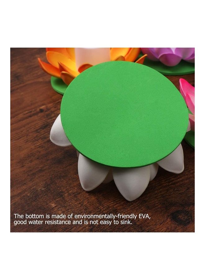 XiuWoo - 7 Piece LED Floating Lotus Lantern Wishing Water Lily Artificial Candle Flower Lanterns Pool Decor for Festival Party Multicolour - Image 1