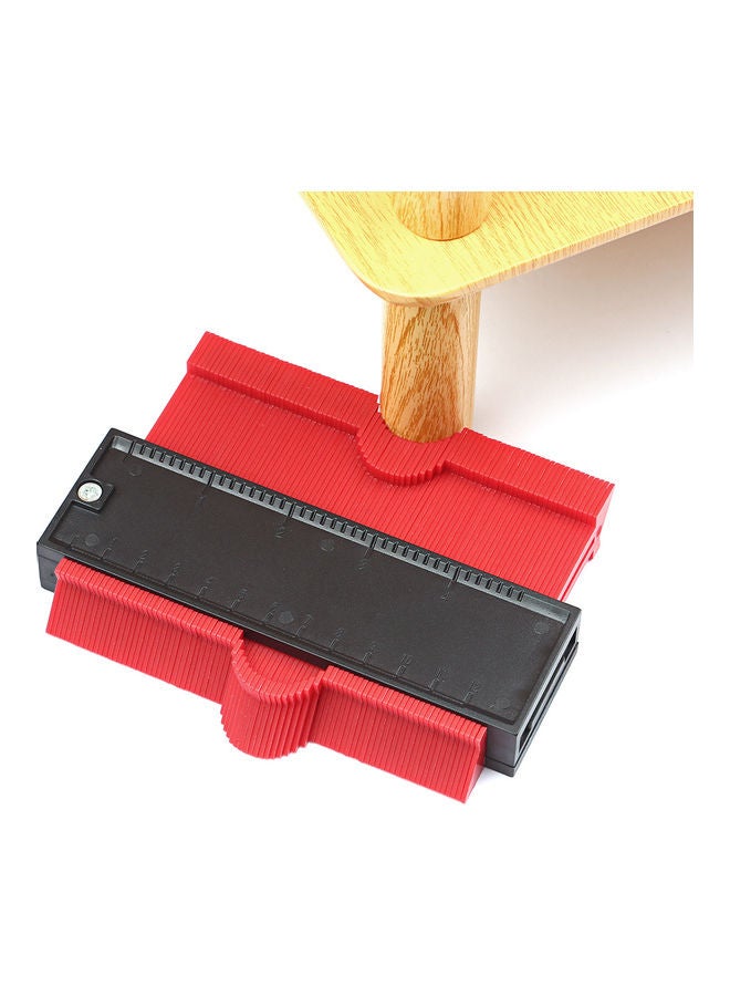 6-Sided Universal Ruler & Contour Gauge Duplicator Tool Black/Red - Image 2