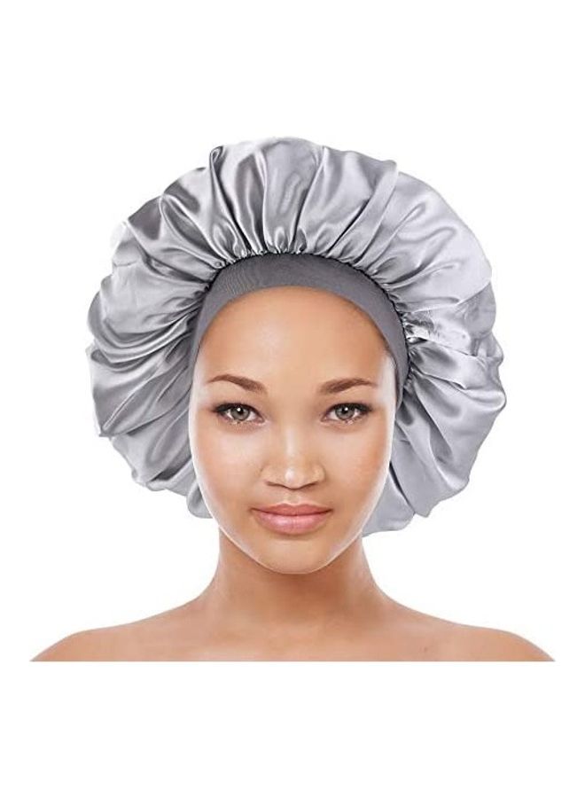 Satin Bonnet Curly Natural Headbands Grey 8inch