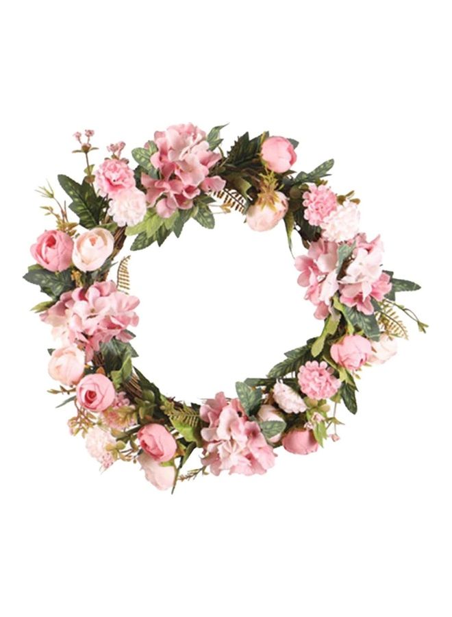 XiuWoo Fake Silk Roses Camellia Summer Artificial Flower Farmhouse Simulation Plant Pink/Green - Image 1